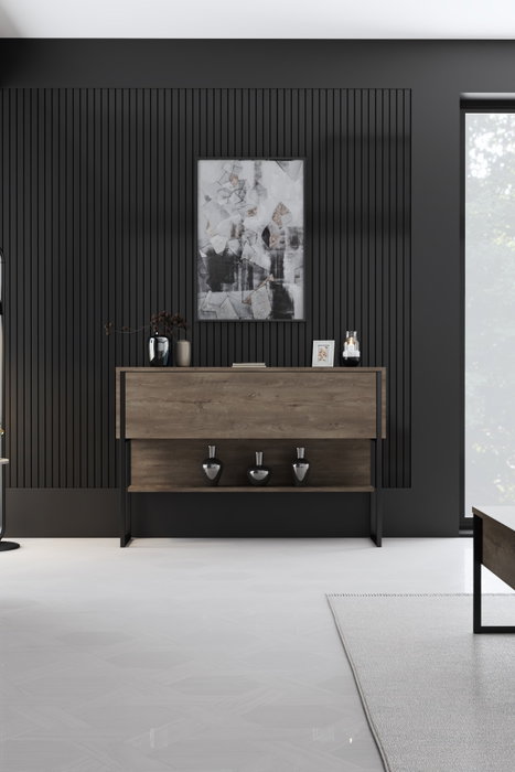 Hanah Home Luxe Cómoda Negro y Nogal